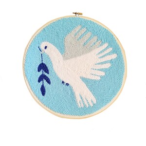 Dove Punch Needle Embroidery