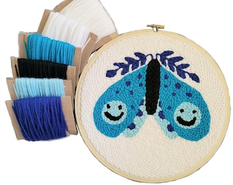 Moth Punch Needle Embroidery Kit