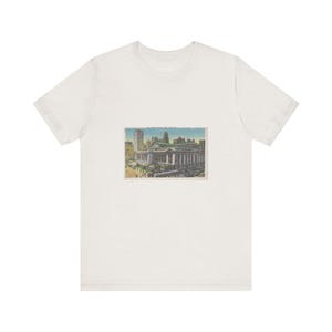 t-shirt vintage en jersey unisexe de la bibliothèque publique de New York, t-shirt graphique de carte postale de New York, chemise de voyage rétro, haut souvenir, cadeau pour les amateurs de lecture