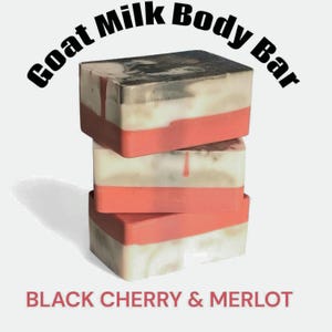 Jabón artesanal de leche de cabra con cereza negra y merlot - Pastillas de jabón corporal natural