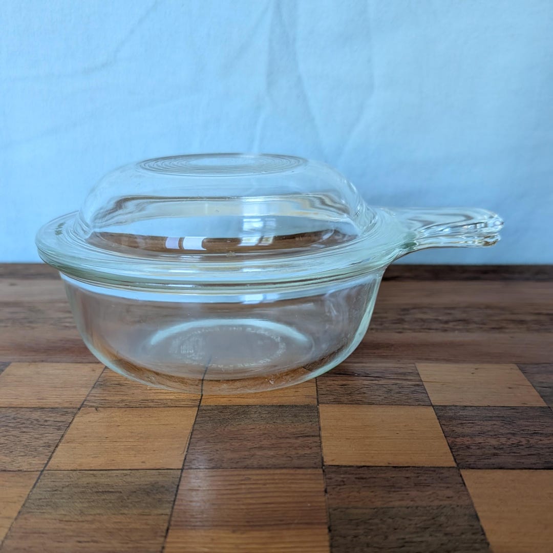 Vintage Pyrex Lidded Microwave Dish 601-B, Clear Glass Casserole Bowl ...