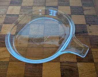 Vintage Pyrex 600-B Microwave Plate with Handle | Clear Glass Serving Tray (8" Diameter)
