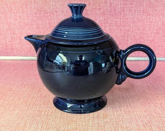 Vintage Fiesta Ware Cobalt Blue Teapot with Lid Homer Laughlin Fiestaware Tea Pot USA
