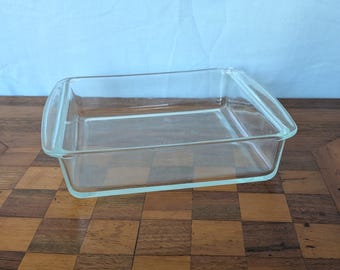 Vintage PYREX 222 Glass Baking Dish 8x8 Square Brownie Pan Clear Ovenware USA