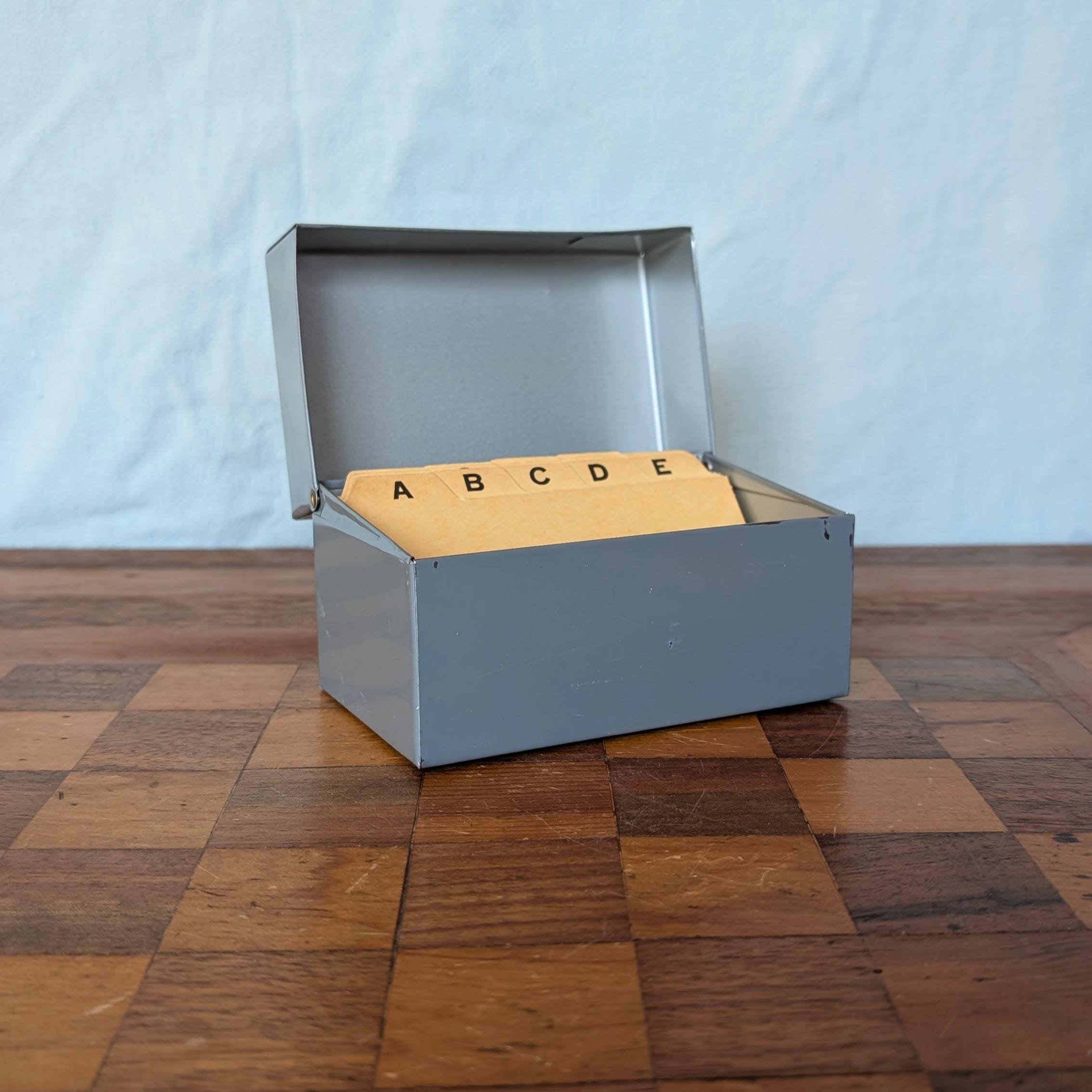 Retro Index Card Box - Etsy