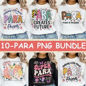 Paraprofessional PNG Bundle, 10 Para Educator Shirt Designs (Digital Download)