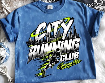 City Running Club PNG, Chasing Miles, Urban Runner Design