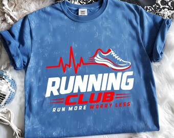 Running Club PNG, Run More Worry Less, Heartbeat Shoe Design