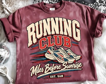 Running Club PNG, Miles Before Sunrise, Early Morning Runner Design