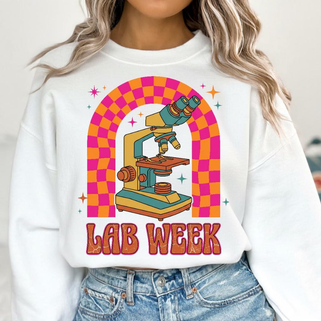 Retro Lab Week PNG, Groovy Microscope Sublimation Design (digital ...