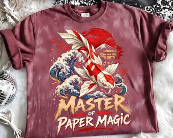 Master of Paper Magic PNG, Japanese Origami Koi Design