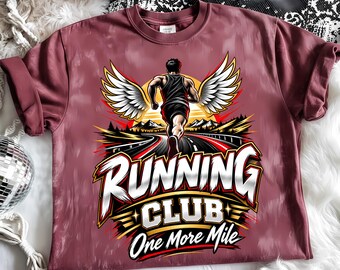 Running Club PNG, One More Mile, Motivational Runner Design