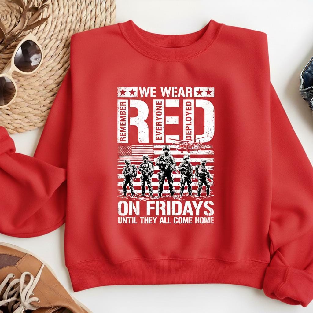 Red Friday Transfer We Wear Red Fridays PNG, Remember Everyone Deployed Design (digital ...