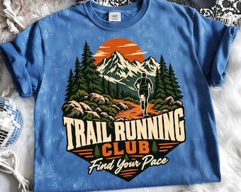Trail Running Club PNG, Find Your Pace, Mountain Runner Design