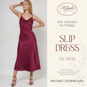 Slip Dress Pattern, Camisole Dress Sewing Pattern Pajama Dress PDF Pattern, Short Mini Dress Pattern For Women, Party Dress, Night Dress