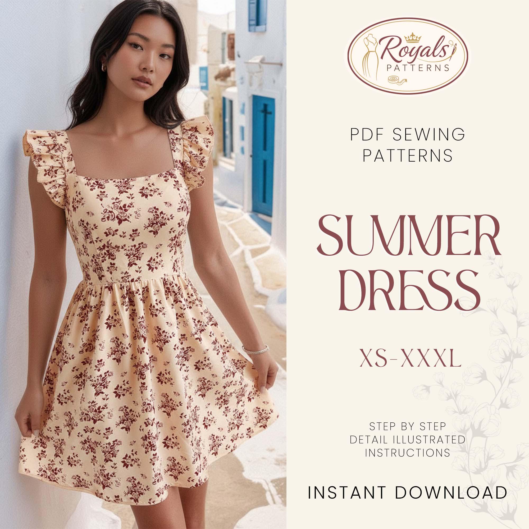 A Line Dress Pattern With Short Sleeves - Etsy A Line Dress Pattern With Short Sleeves - Etsy