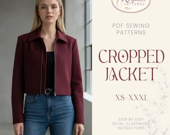 Jacket Sewing Pattern for Women, XS-XXXL, Women Jacket, Shirt Jacket, Shacket Pattern, Women Jacket Pattern, Women Sewing Pattern