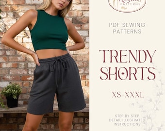Trendy Shorts for Women Pattern | Women Shorts Pattern | Beginner Shorts Pattern | Elastic Waistband Shorts | High Waist Wide Leg Shorts