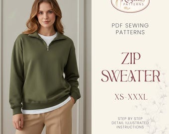 Naaipatroon heren ritstrui, sweaterpatroon heren, naaipatronen heren, patroon heren beginnend heren, herentrui sweater heren top naaien