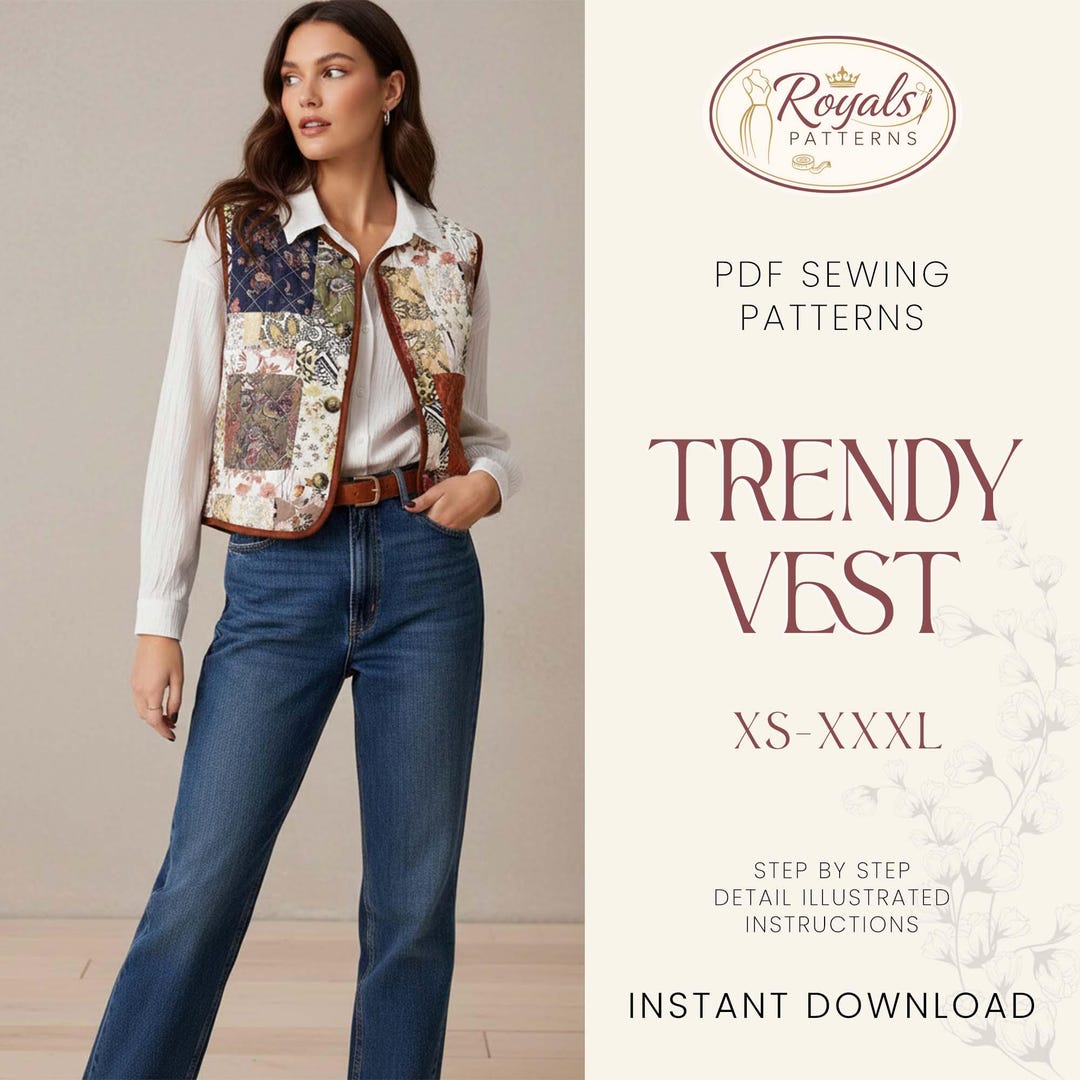 Vest Sewing Pattern | Front Tie Top Pattern | Vest Pattern | Top Sewing ...