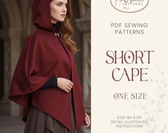 Naaipatroon kort capejack, naaipatroon dames, capepatroon, jasjepatroon, patroon capejas, naaipatroon mantel, naaipatroon mantel, damesjas