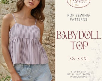 Sidney Top Sewing Pattern | Top Pattern | Women Sewing Pattern | Blouse Pattern | Sewing Pattern Women Blouse | Tie Top Blouse Women Pattern