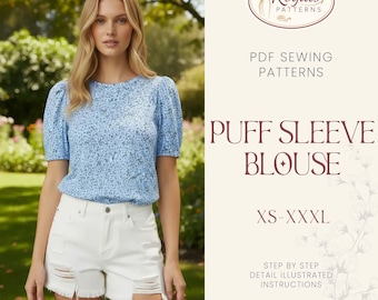 Blouse Sewing Pattern | Top Pattern | Women Sewing Pattern | Milkmaid Blouse Top Pattern | Beginner Sewing Pattern | Patterns for Women