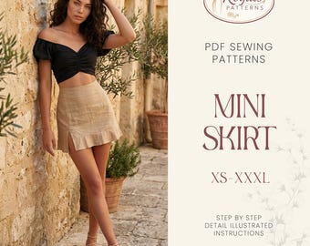 Naaipatroon minirok | Patroon rok met split | Naaipatroon minirok met split | Naaipatroon dames | Patroon minirok | Rokjes naaien