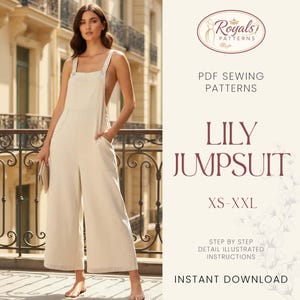 lily Jumpsuit | Overalls Sewing Pattern | Sewing Patterns Women |Women Jumpsuits Overalls | Dungaree Pant Loose Trouser | Sewing Pattern