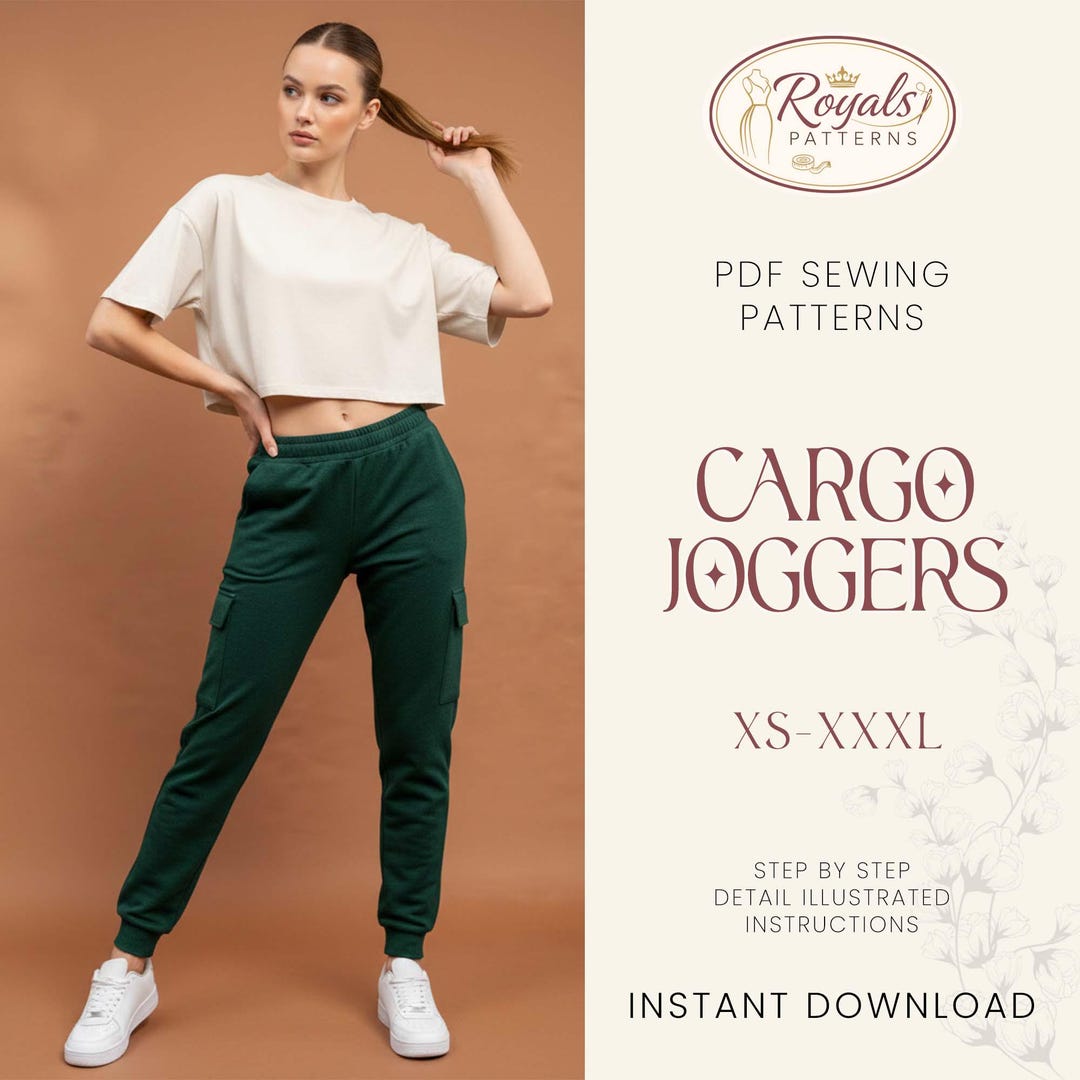 Cargo Joggers Sewing Pattern, Joggers Pattern for Women, Sewing Pattern ...