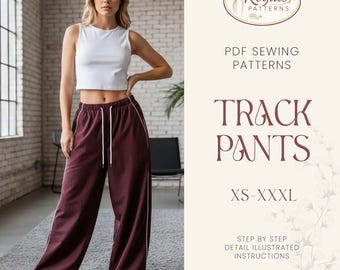 Track Pants Sewing Pattern for Women PDF | XS-XXXL | Jogger Pants Pattern |Joggers Pattern | Summer Pants Pattern | Loungewear Pants Pattern