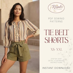 Patron de short | Short femme | Patron de short pour débutant | Short large | Short taille haute à jambe large | Patrons de couture femme