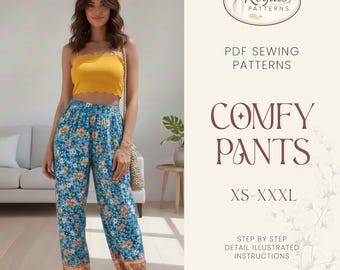 Comfortabel broekpatroon | XS-XXXL | Patroon harembroek | Naaipatroon comfortabele broek | Patroon zomerbroek | Naaipatroon voor beginners, dames