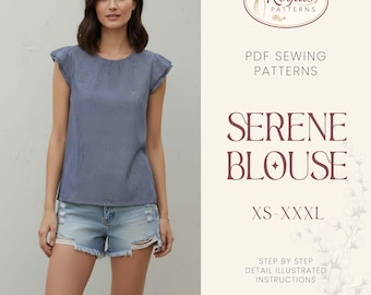 Blouse Pattern | Top Sewing Pattern | Women Sewing Pattern | Easy Blouse Pattern | Beginner Sewing Pattern | Sewing Patterns for Women