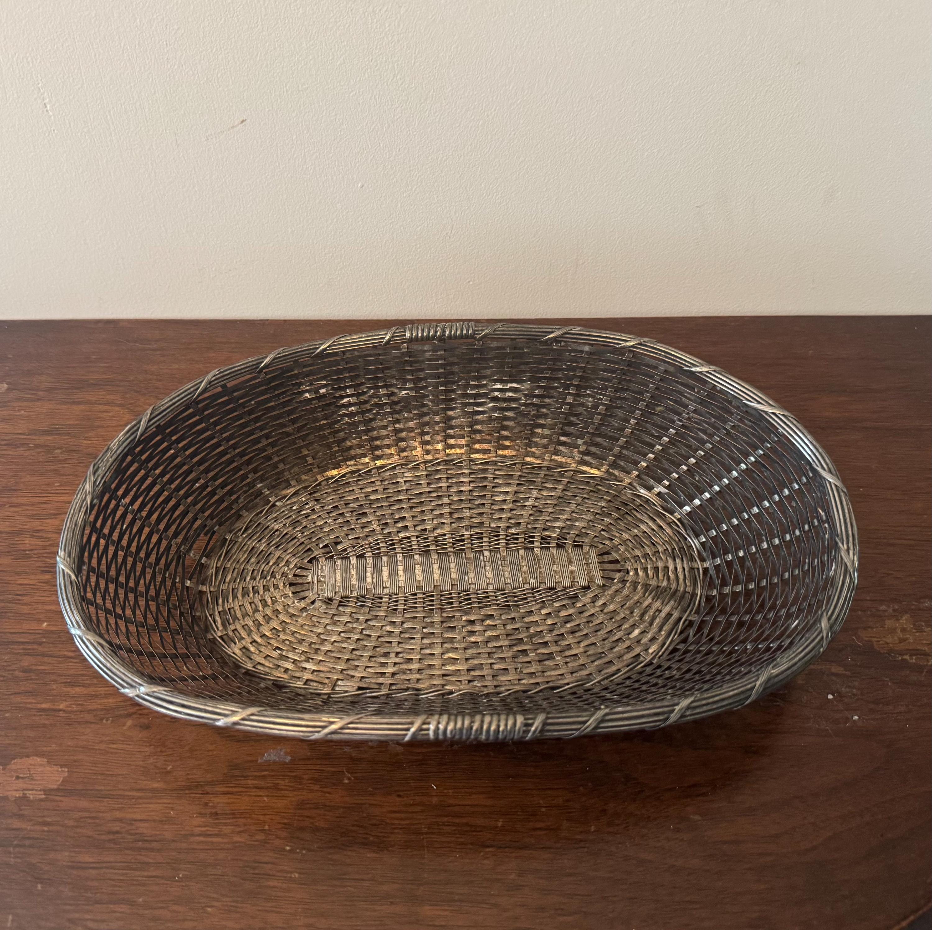 Vintage Silver Woven Baskets - Etsy