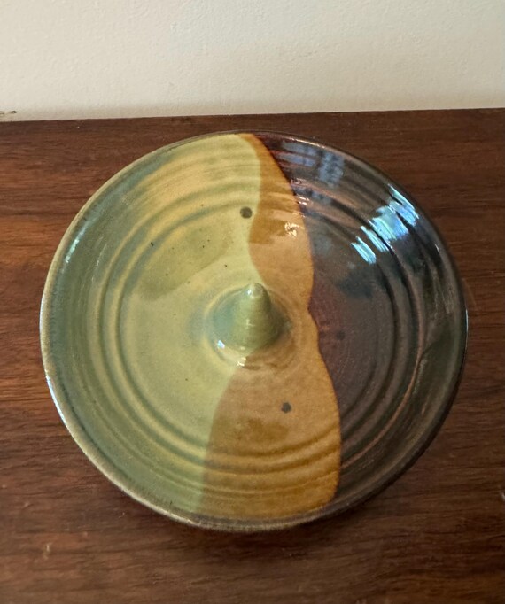 Signed Studio Art Pottery Ring Dish View 2