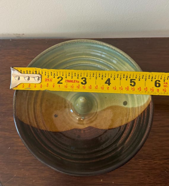 Signed Studio Art Pottery Ring Dish View 5