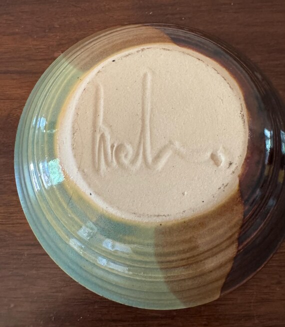 Signed Studio Art Pottery Ring Dish View 4