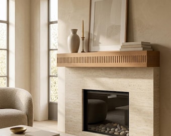 Gesneden zwevende plank, massief houten wandplank, rustieke schoorsteenmantelplank, handgemaakte zwevende console, modern boerderijdecor