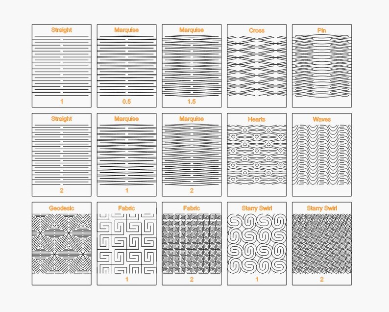 Living Hinge Laser Cutting Template Files - Flexible Kerf Bend Patterns ...