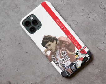 Ayrton Senna F1 vintage telefoonhoesje voor iPhone en Samsung