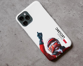 Telefoonhoesje ferrari-driver Charles Leclerc voor iPhone en Samsung