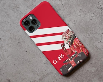 F1 Charles Leclerc-telefoonhoesje vintage editie voor iPhone en Samsung