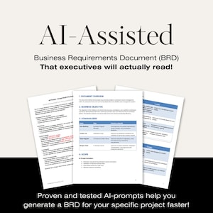 AI-Assisted BRD Template| Business Requirements Document | Google Docs + Word