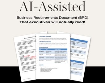 AI-Assisted BRD Template| Business Requirements Document | Google Docs + Word