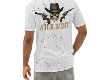 Wildes Westen Schädel Cowboy Grafik T-Shirt - Vintage Outlaw Western Style Design