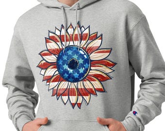 Vintage amerikanisches Sonnenblume Patrotisches Grafik-T-Shirt