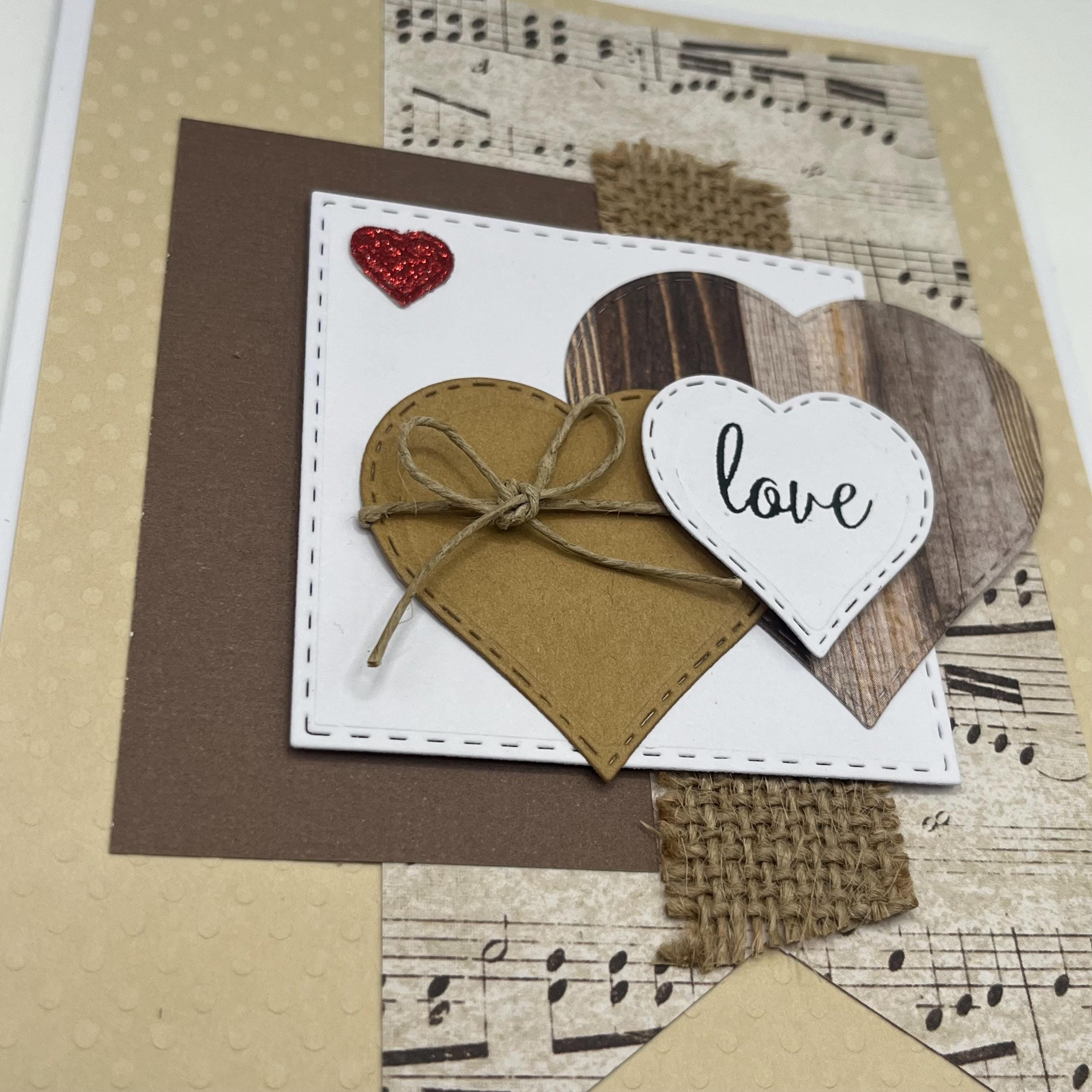 Handmade Love Card - Rustic Heart Design- Valentine's Day - Etsy