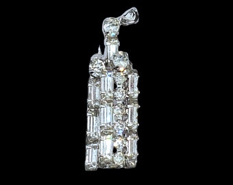 Vintage Rhinestone Perfume Bottle Pin Brooch