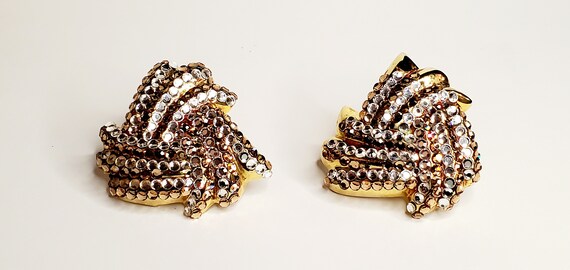 Big Statement Clip Earrings, Chunky Gold Clip Ear… - image 7